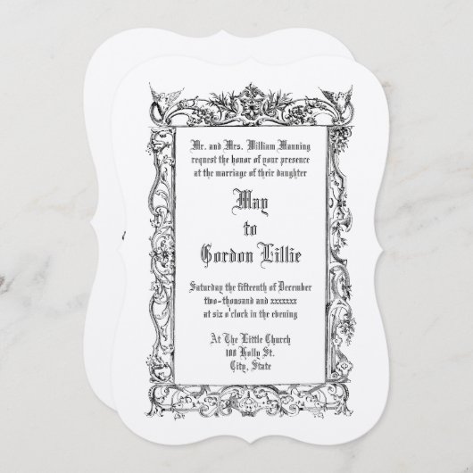 Victoriaans tijdperk 1860 duiven op bloemengrens b kaart (Voorkant / Achterkant)