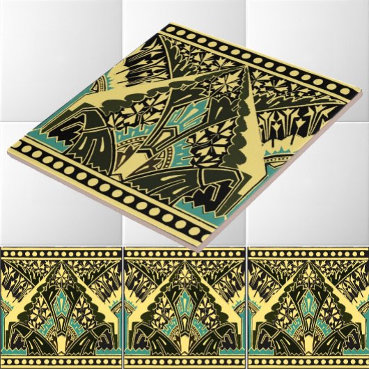 Victoriaans tijdperk 1870 Art Nouveau Frieze Patte Tegeltje