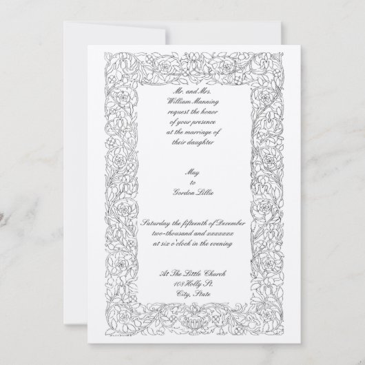  Victoriaans tijdperk 1873 Eenvoudig Floraal Lijst Kaart (Voorkant)