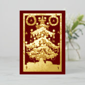  Victoriaans tijdperk 1873 kerstboom Folie Feestdagenkaart (Staand Voorkant)