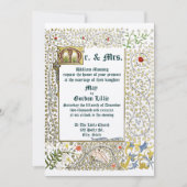 Victoriaans tijdperk 1873 Medieval Style Wedding Kaart (Voorkant)