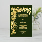 Victoriaans Tijdperk 1874 Botanische Bloemen Borde Folie Uitnodiging (Staand Voorkant)