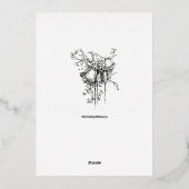 Victoriaans Tijdperk 1874 Hummingbird Pair Bloemen Folie Uitnodiging (Achterkant)