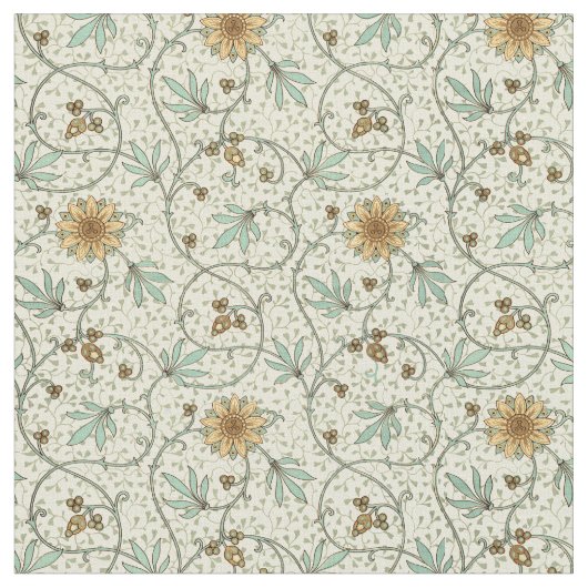 Victoriaans tijdperk 1875 Floral Pattern Stof (Close Up)