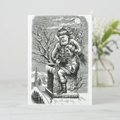 Victoriaans tijdperk 1875 Sinterklaas met speelgoe Feestdagenkaart (Staand voorkant)