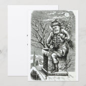 Victoriaans tijdperk 1875 Sinterklaas met speelgoe Feestdagenkaart (Voorkant / Achterkant)