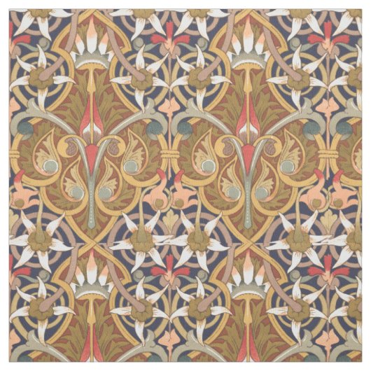 Victoriaans tijdperk 1877 bloemmotief Stof (Swatch)