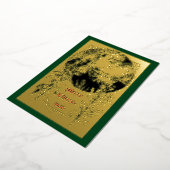  Victoriaans tijdperk 1879 Oude kerstman Folie Feestdagenkaart (Gedraaid)