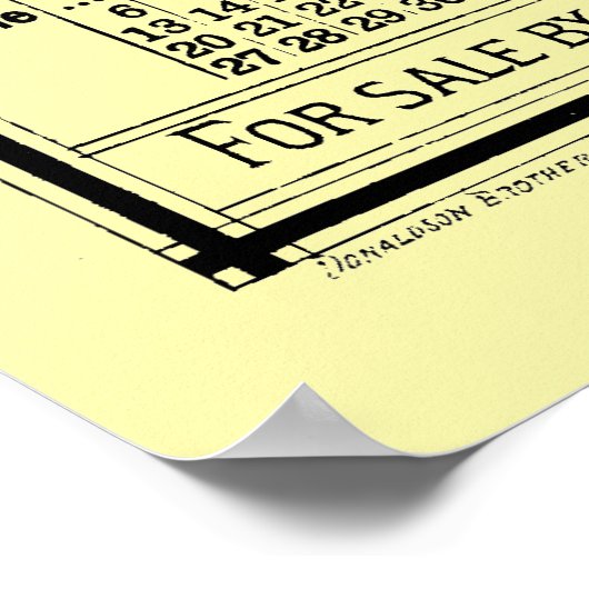  Victoriaans Tijdperk 1880 Spool Kalender Poster (Hoek)