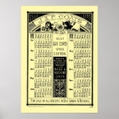  Victoriaans Tijdperk 1880 Spool Kalender Poster (Voorkant)