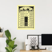  Victoriaans Tijdperk 1880 Spool Kalender Poster (Thuiskantoor)