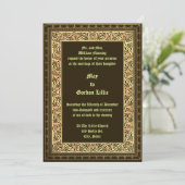  Victoriaans Tijdperk 1882 Border Wedding Kaart (Staand voorkant)