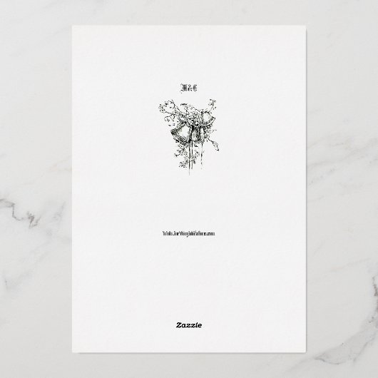  Victoriaans tijdperk 1882 grens Folie Uitnodiging (Achterkant)