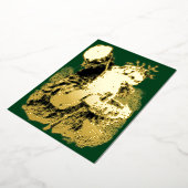  Victoriaans tijdperk 1884 Oude kerstman Folie Feestdagenkaart (Gedraaid)