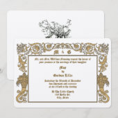 Victoriaans Tijdperk 1890 Cornucopias Foliage Wedd Kaart (Voorkant / Achterkant)