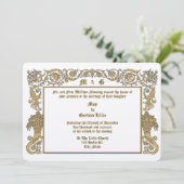 Victoriaans Tijdperk 1890 Cornucopias Foliage Wedd Kaart (Staand voorkant)