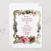 Victoriaans Tijdperk 1891 Barok Rococo stijl Flora Kaart (Voorkant / Achterkant)