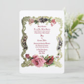 Victoriaans Tijdperk 1891 Barok Rococo stijl Flora Kaart (Staand voorkant)