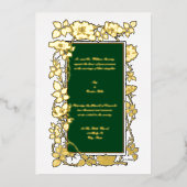  Victoriaans tijdperk 1896 Roos wijngrens Folie Uitnodiging (Voorkant)