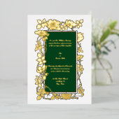  Victoriaans tijdperk 1896 Roos wijngrens Folie Uitnodiging (Staand Voorkant)