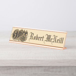  Victoriaans tijdperk 1897 "Kantoor van" Sjabloon Bureau Naambordje