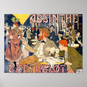 Victoriaans tijdperk 1898 Art Nouveau Absinthe AD Poster