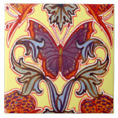 Victoriaans tijdperk 1899 Art Nouveau vlinderpatro Tegeltje (Voorkant)