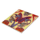 Victoriaans tijdperk 1899 Art Nouveau vlinderpatro Tegeltje (Zijkant)