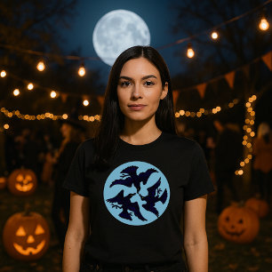 Victoriaans Tijdperk 3 Ravens & Moon Halloween T-shirt