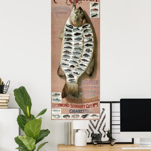  Victoriaans tijdperk 50 Vis Poster (Thuiskantoor)