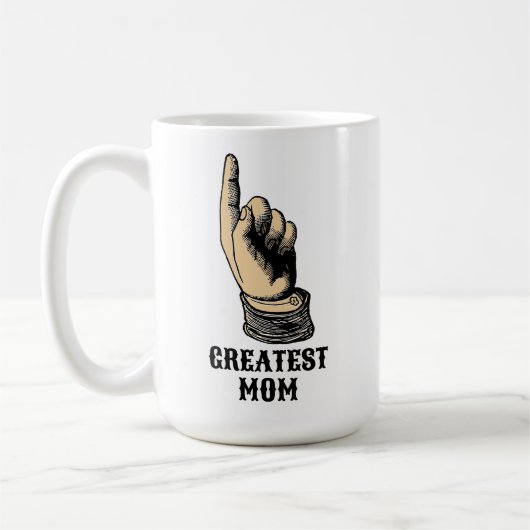 Victoriaans tijdperk aanwijzende hand manicule Sja Koffiemok (Links)