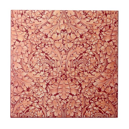  Victoriaans tijdperk Acanthus Pattern Tegeltje (Voorkant)