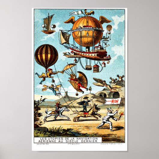  Victoriaans tijdperk Aeronautica Steampunk Poster (Voorkant)