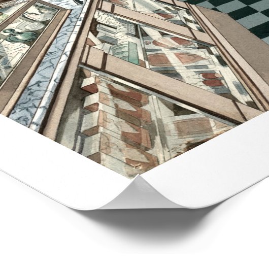  Victoriaans tijdperk: Apothecary Art Drugstore Poster (Hoek)