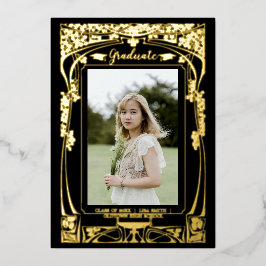  Victoriaans tijdperk Art Nouveau Afstuderen Folie Uitnodiging