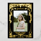 Victoriaans tijdperk Art Nouveau Afstuderen Folie Uitnodiging (Voorkant)