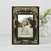  Victoriaans tijdperk Art Nouveau Afstuderen Kaart (Staand voorkant)