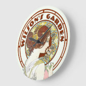 Victoriaans tijdperk Art Nouveau door Mucha Garden Grote Klok (Hoek)