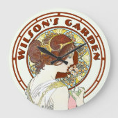 Victoriaans tijdperk Art Nouveau door Mucha Garden Grote Klok (Voorkant)