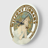 Victoriaans tijdperk Art Nouveau door Mucha Librar Grote Klok (Hoek)