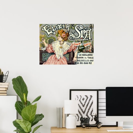 Victoriaans tijdperk Art Nouveau Elixir Advertenti Poster (Thuiskantoor)