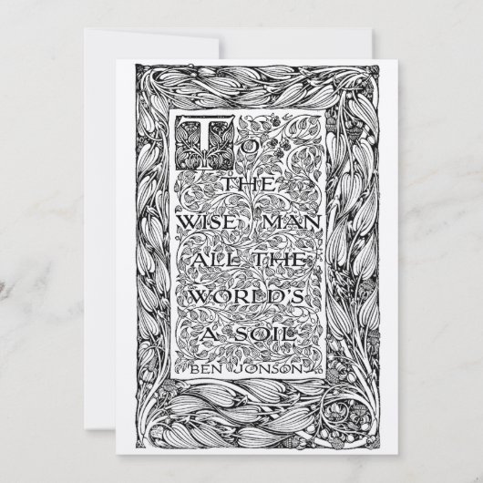  Victoriaans tijdperk Art Nouveau Floral Lijst Kaart (Achterkant)