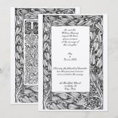 Victoriaans tijdperk Art Nouveau Floral Lijst Kaart (Voorkant / Achterkant)