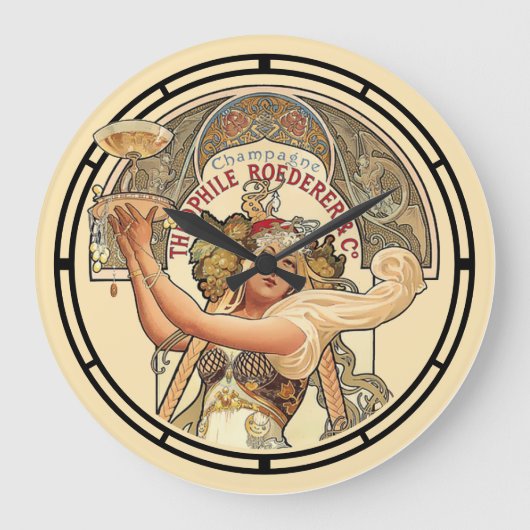Victoriaans tijdperk Art Nouveau Franse Champagne  Grote Klok (Voorkant)