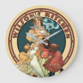 Victoriaans tijdperk art nouveau keuken grote klok (Voorkant)