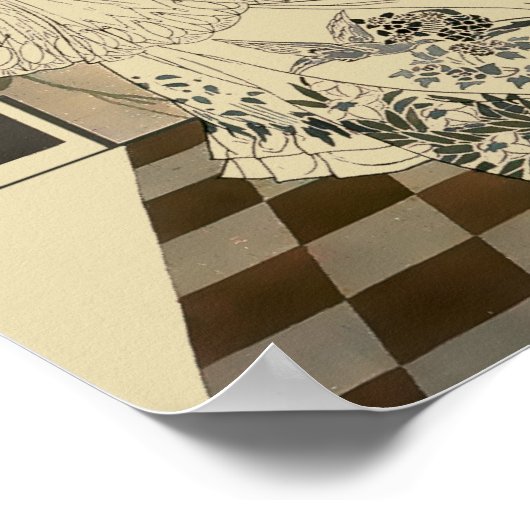  Victoriaans tijdperk Art Nouveau Lady Poster (Hoek)