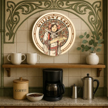 Victoriaans tijdperk Art Nouveau Mucha Coffee Cafe
