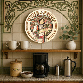 Victoriaans tijdperk Art Nouveau Mucha Coffee Cafe Grote Klok