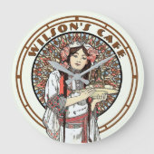 Victoriaans tijdperk Art Nouveau Mucha Coffee Cafe Grote Klok (Voorkant)