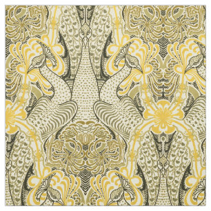 Victoriaans Tijdperk Art Nouveau Peacocks & Honeys Stof